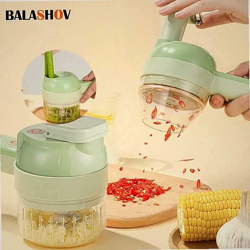Electric Vegetable Chopper Wireless Food Processor Garlic Masher USB Kitchen UK