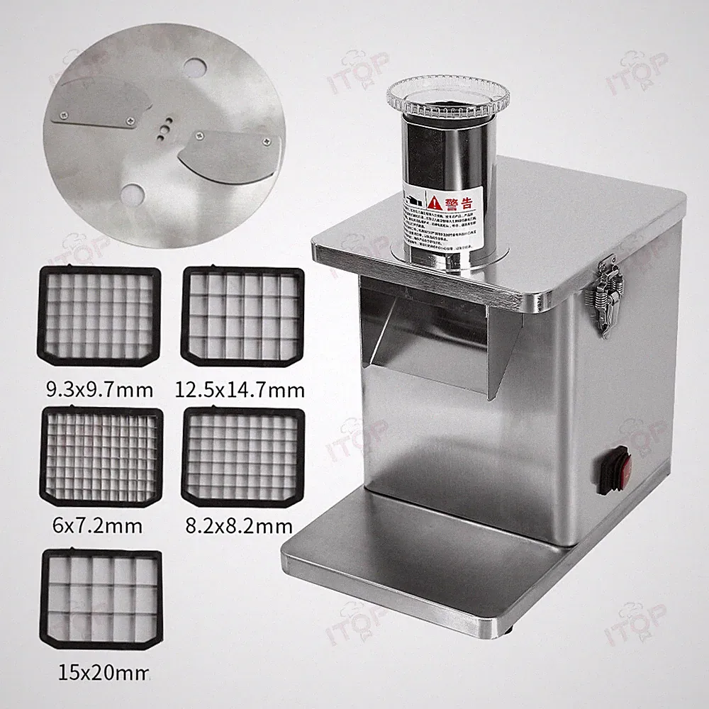 Electric Vegetable Cube Cutting Machine Fruit Dicer Food Processor 6 Blades