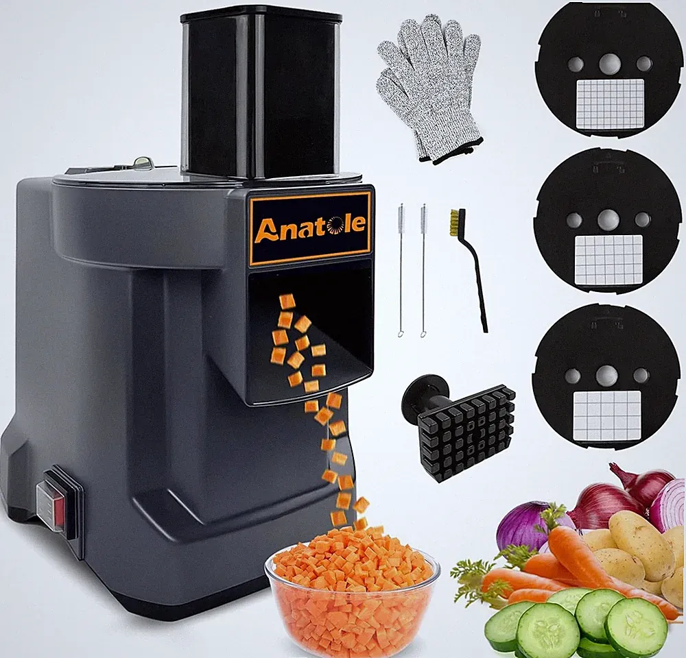 Electric Vegetable Dicer Chopper Commercial Food Processor 3 Blades