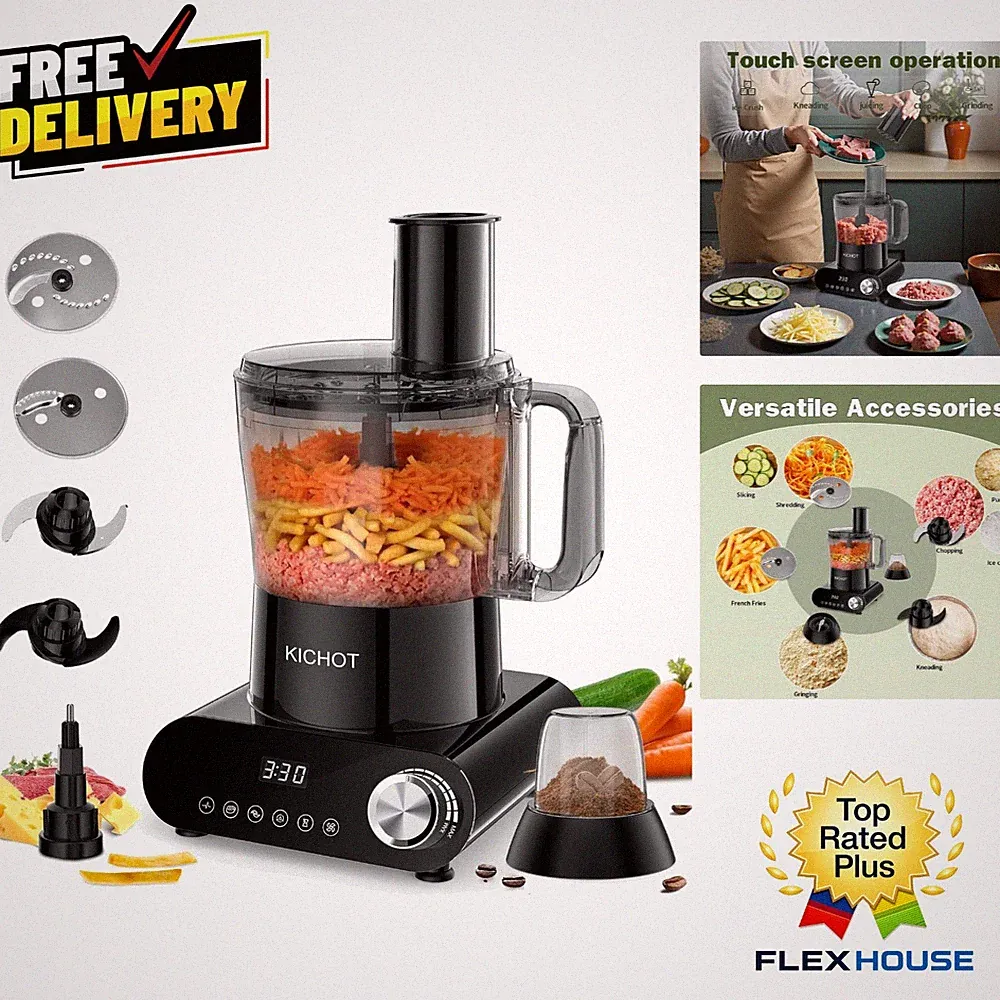 Elegant 12-Cup Food Processor & Vegetable Chopper – 600W Power & Speed Control