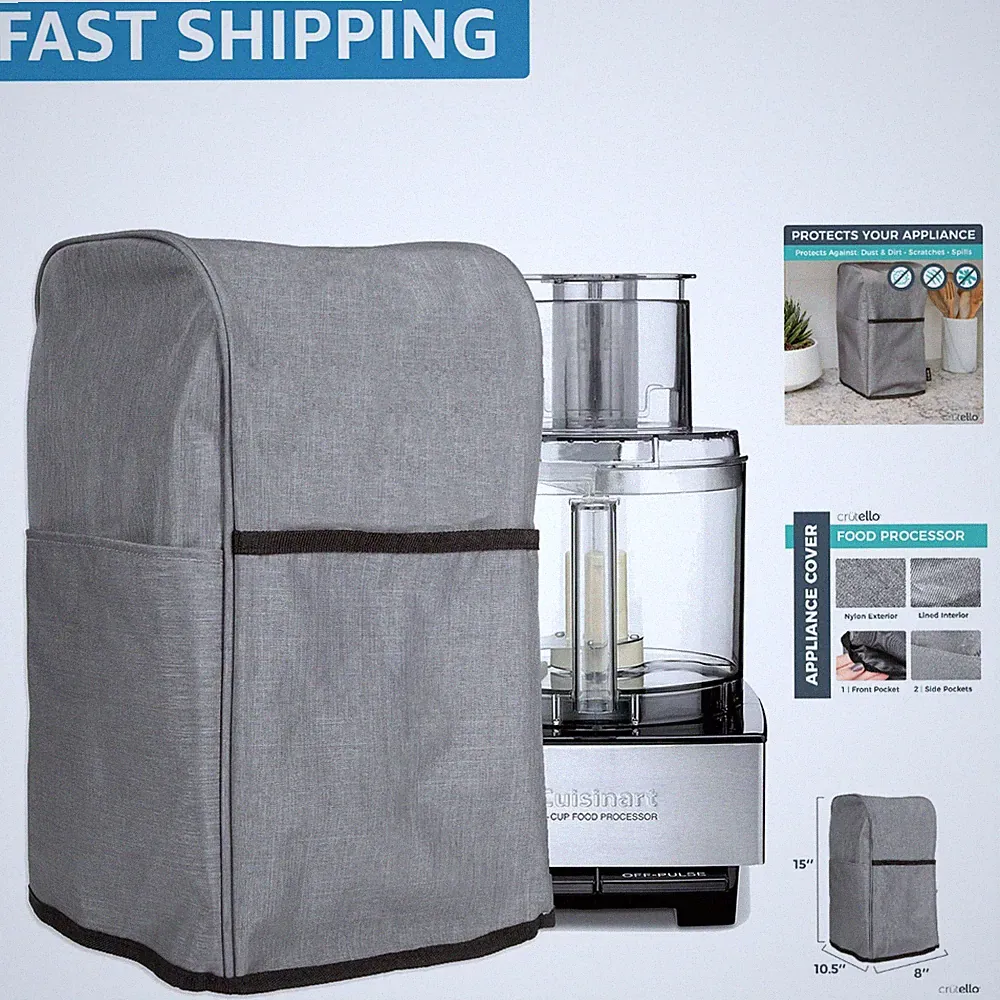 Elegant Food Processor Cover with Front & Side Pockets for 11-14 Cup Models
