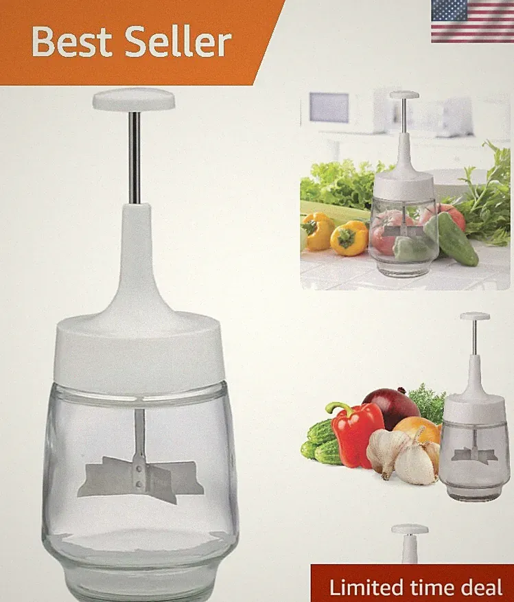 Elegant Onion Chopper with Spring Action Blades - Quick Chopping in Seconds