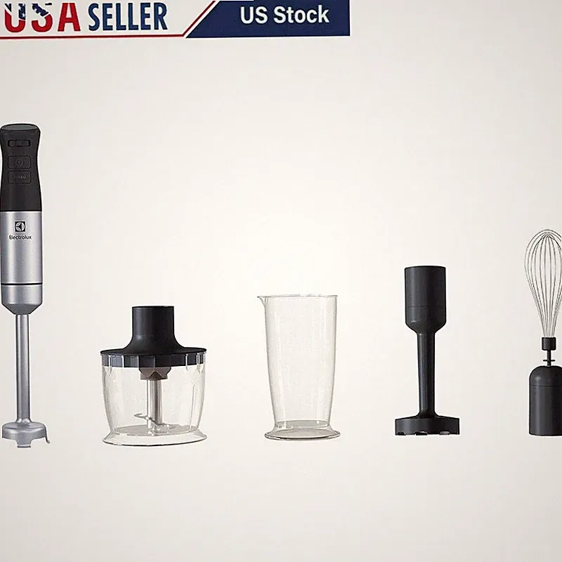 Ergonomic Immersion Blender W/ Turbo Button & Accessories Efficient Mixing New