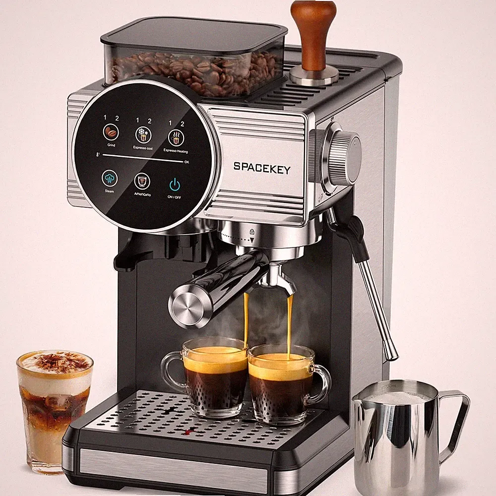 cold brew cold foam espresso coffee maker with grinder built in