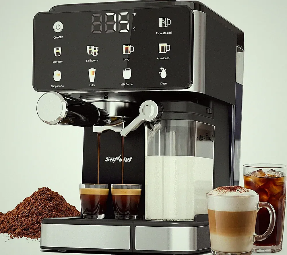 cold brew cold foam espresso coffee maker with grinder built in