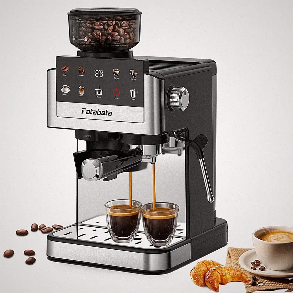 Espresso Machine with Grinder, Cold Brew Coffee Machine, Milk Frother Steam Wand