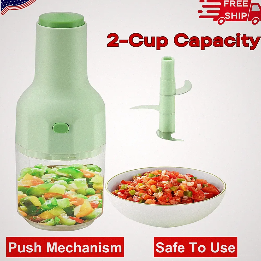 Express Manual Food Chopper, Vegetable,Fruit, Onion Cutter for Salsa&More, 2-Cup