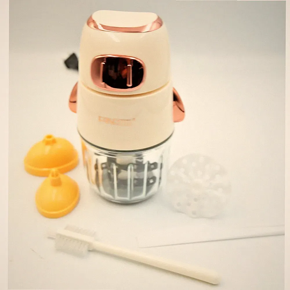 FANSIDI Electric Food Chopper – Cream & Rose Gold, Includes Accessories