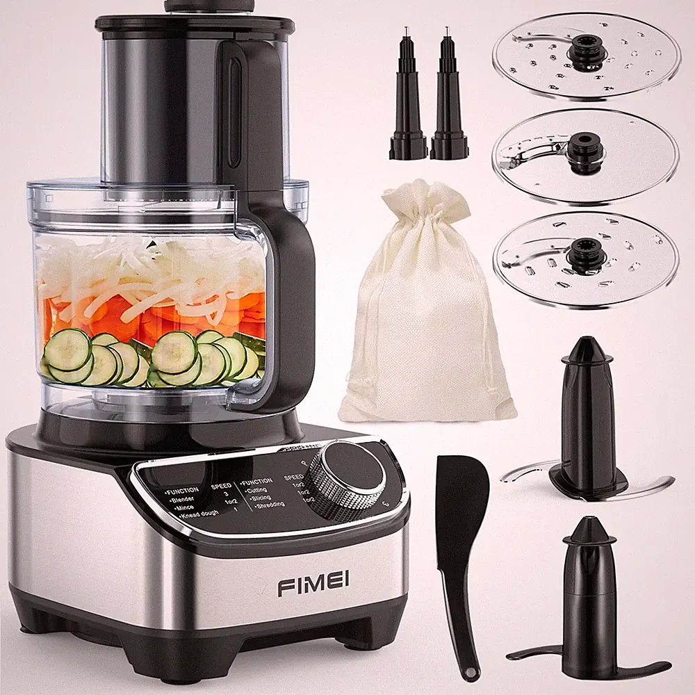 FIMEI 12-Cup Food Processor & Vegetable Chopper, 600W, Dishwasher Safe