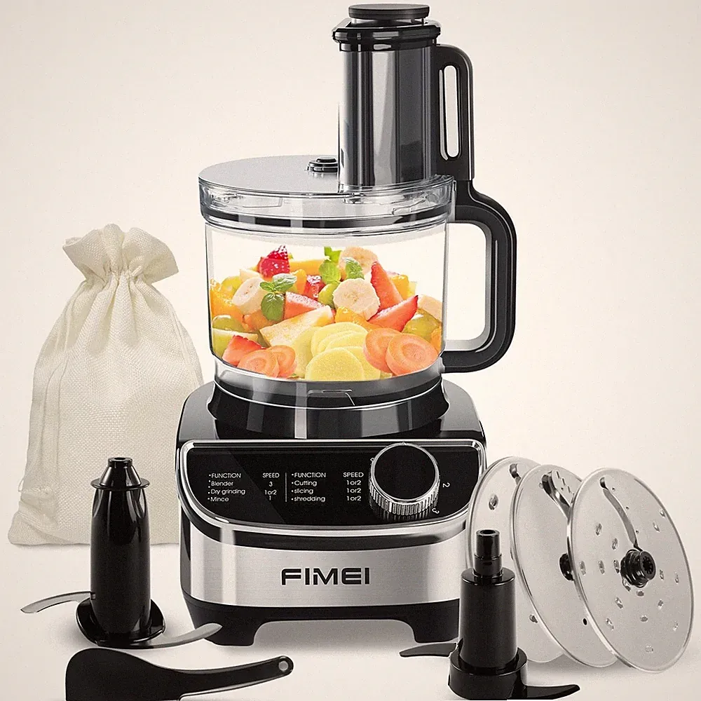 FIMEI HGM411 Food Processor, 12-Cup Capacity, 600W Motor, Compact Kitchen