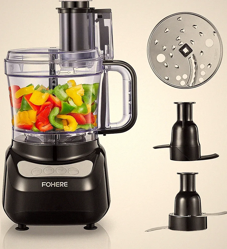FOHERE Food Processor, 12 Cup, Stainless Steel