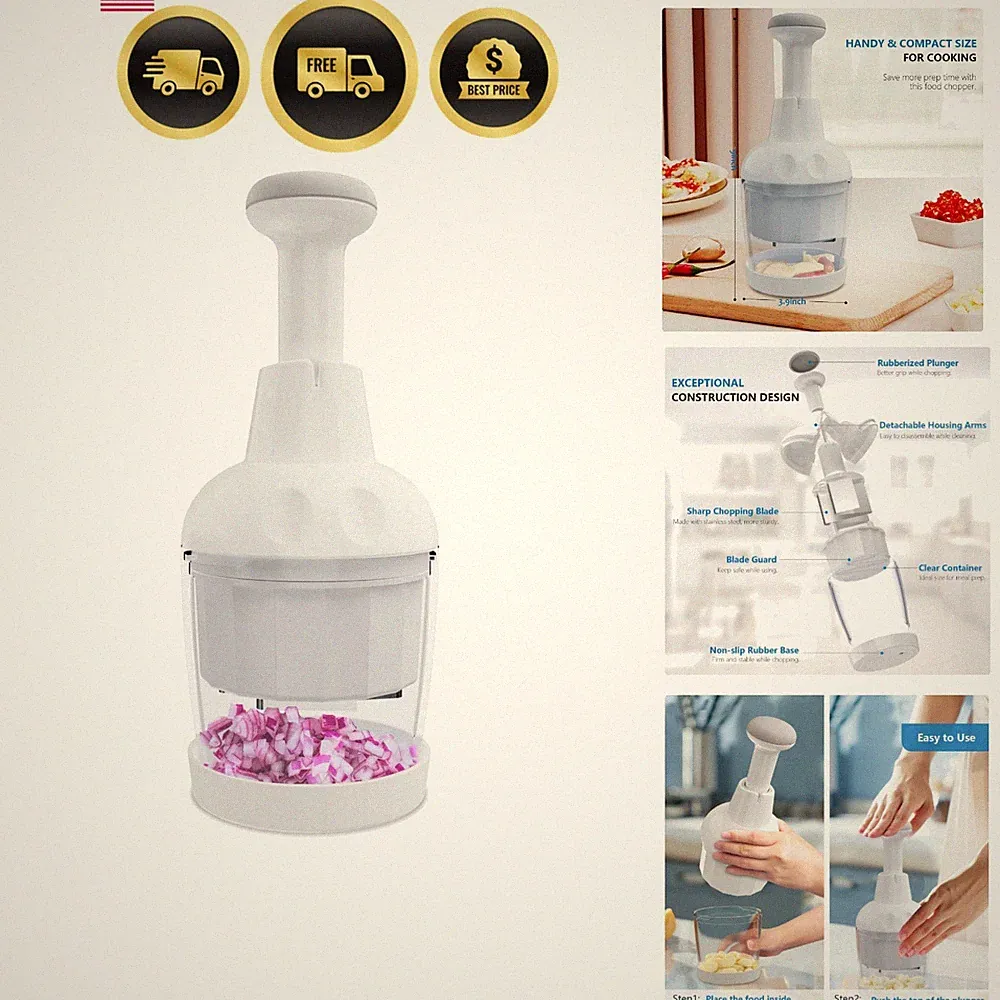 Food Chopper, Handheld Veggie Chopper for Vegetable, Onion, Garlic, Nut, Hand...