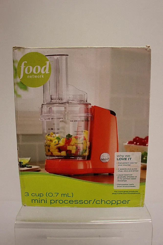Food Network 3 Cup Mini Processor/Chopper - New