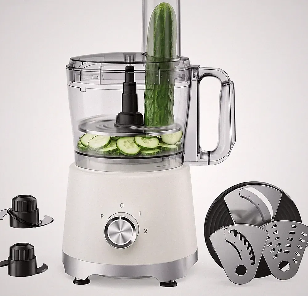 Food Processor 10.5 Cup (2.6QT), 600W Electric Food Chopper with 5 Stainless Ste