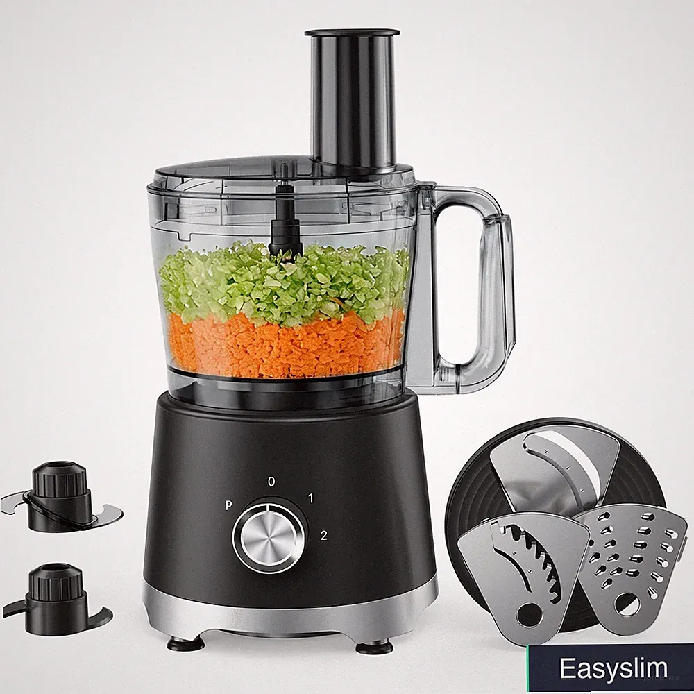 Food Processor 10.5 Cup 600W Black Stainless Steel 5 Blade System
