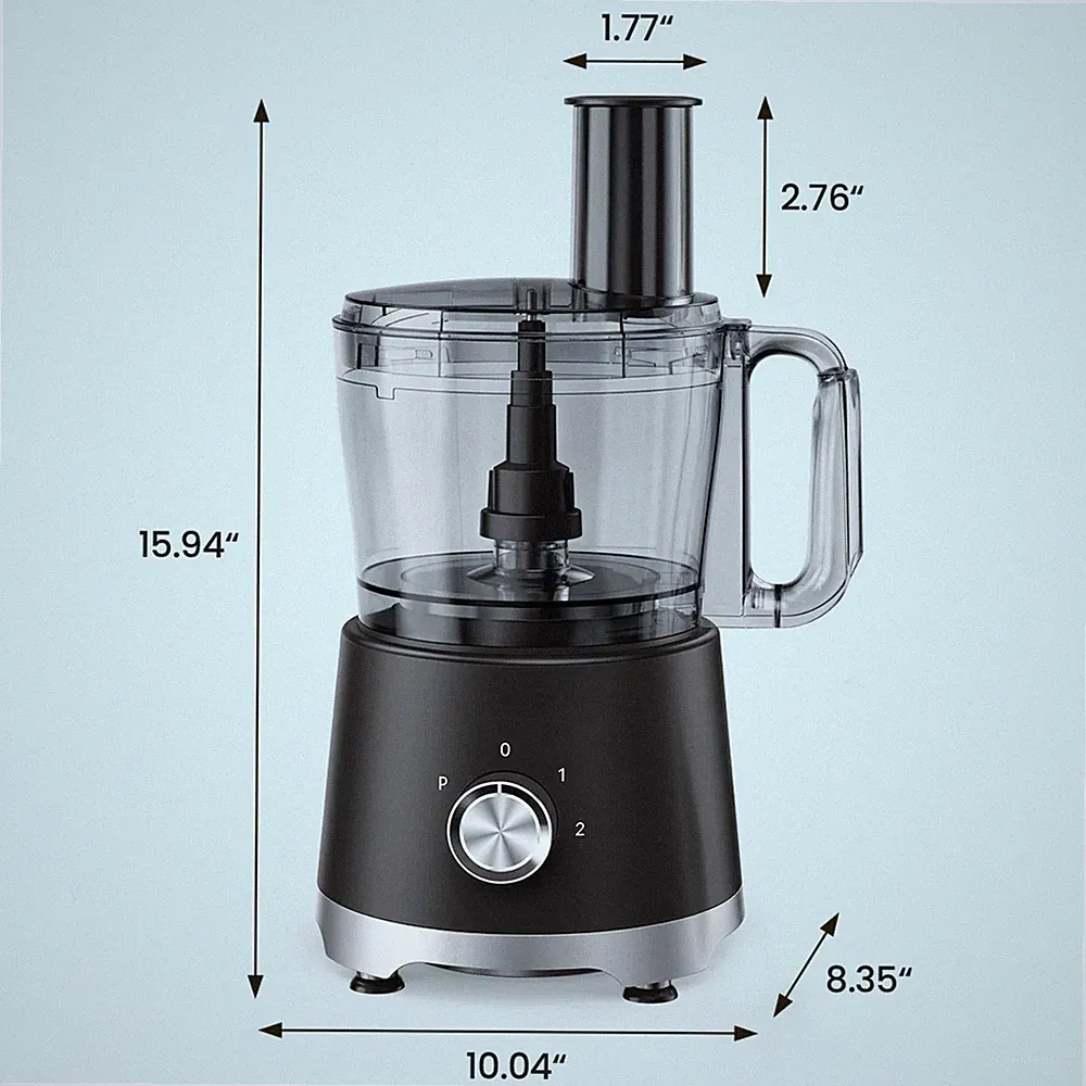 Food Processor 10.5 Cup, Vegetable Chopper 5 Blades 3 Modes, Large Capacity, Dis
