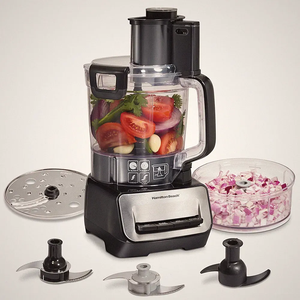 Food Processor 14 Cup 4 Mini Bowls 500W Black 70585 Stainless Steel Hamilton