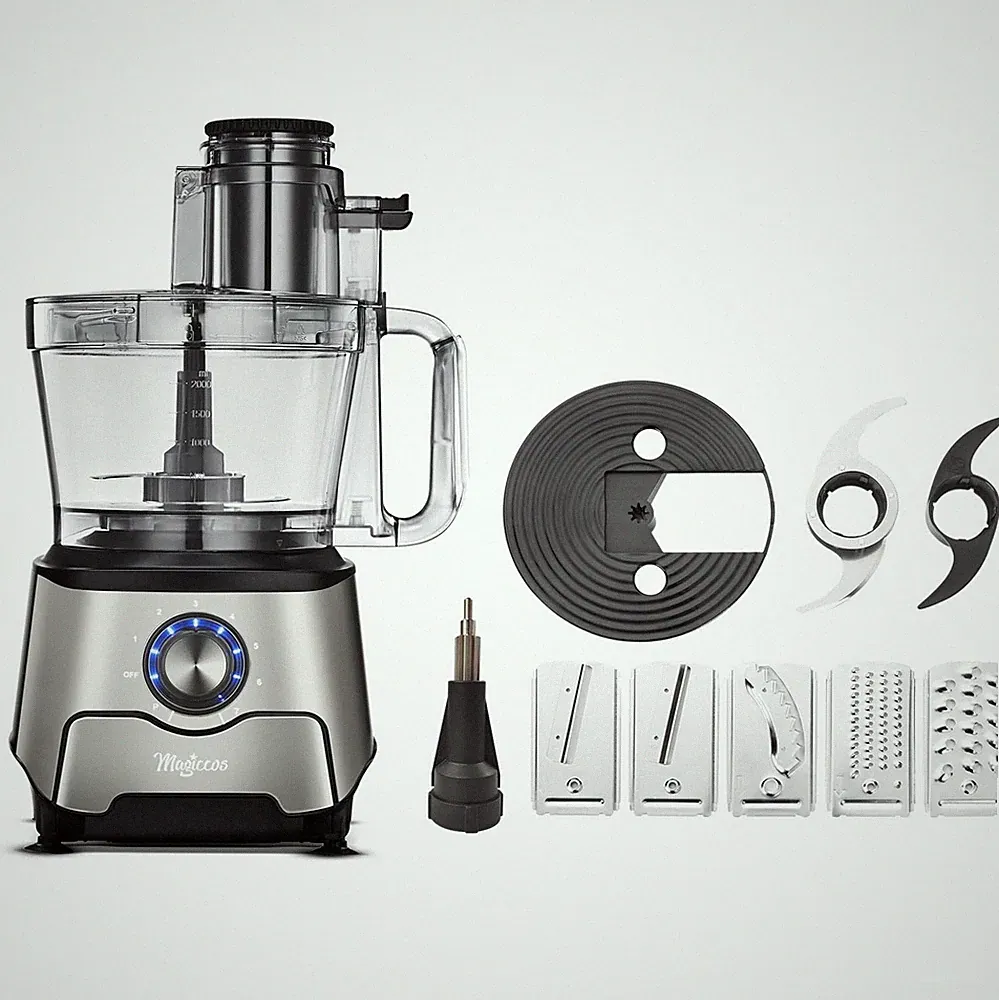 Food Processor 14 Cup XL Bowl Slicing Shredding Chopping Light Gray FP408