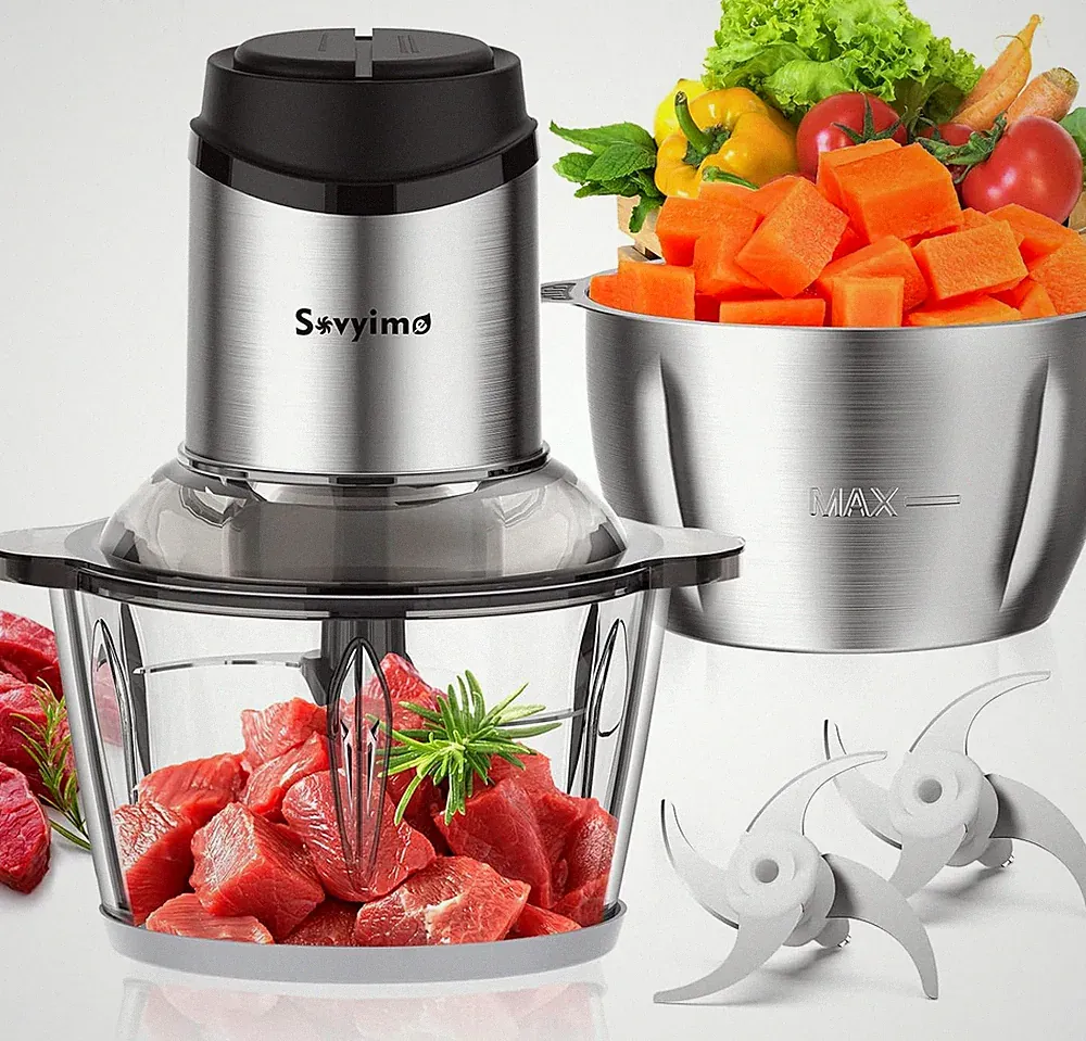 Food Processor, 2‑Speed Electric Food Chopper & Small Meat Grinder
