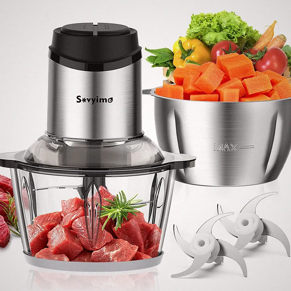 Food Processor, 2‑Speed Electric Food Chopper & Small Meat Grinder