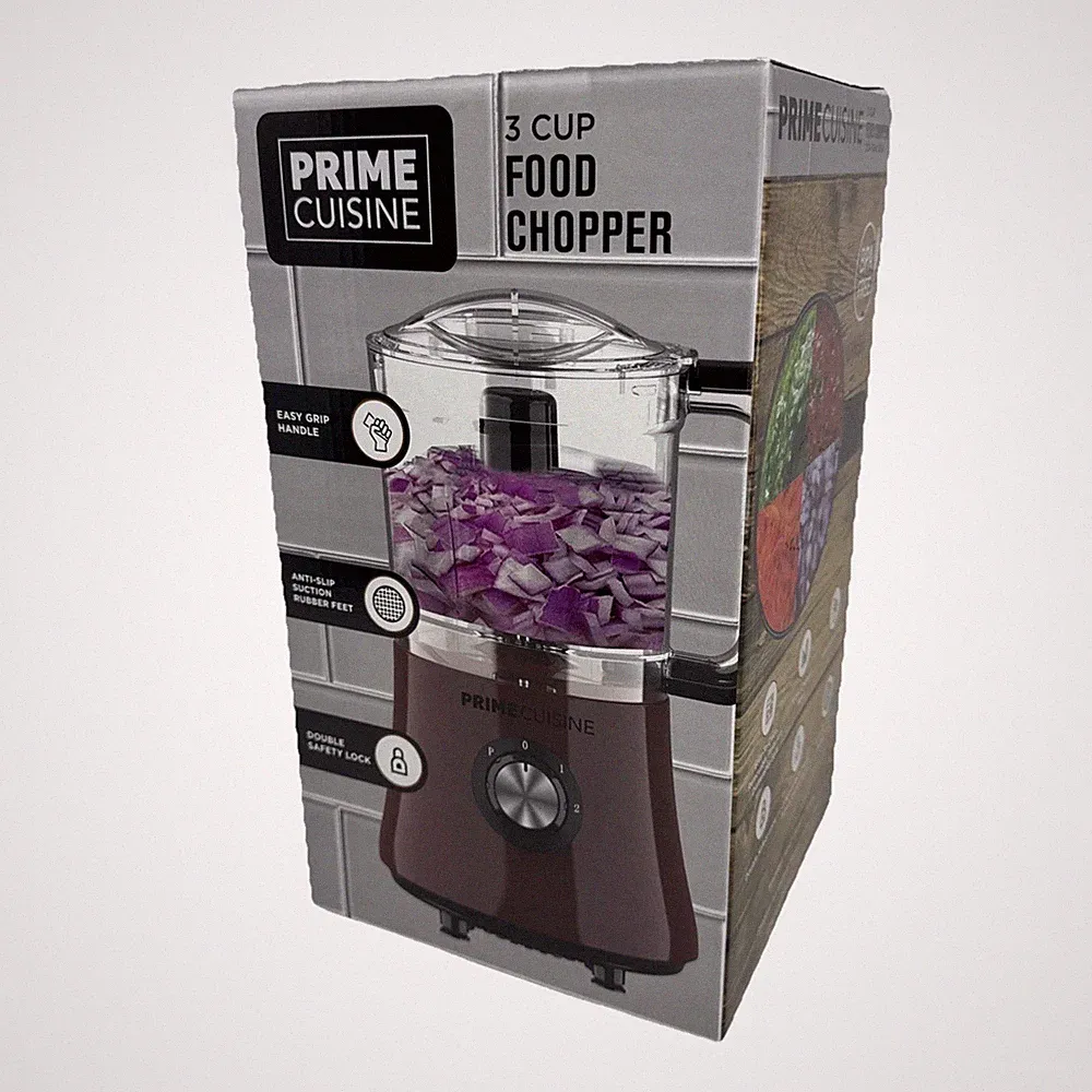 Food Processor 3 Cup Capacity Mincing Dicing Electric Chopper Rubber Feet