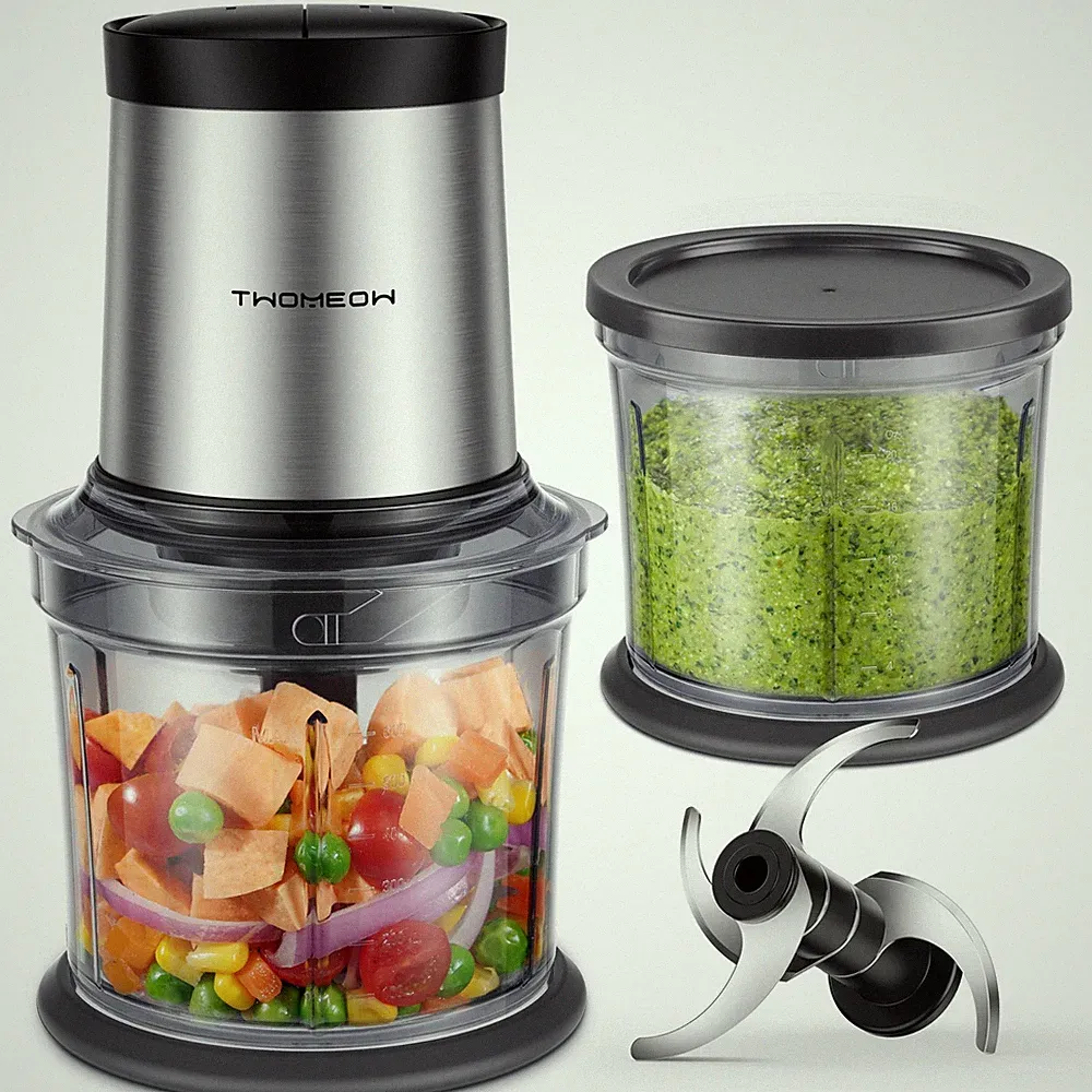 Food Processor 4 Cup, Electric Chopper, Small but PowerfulMeat Grinder with 2