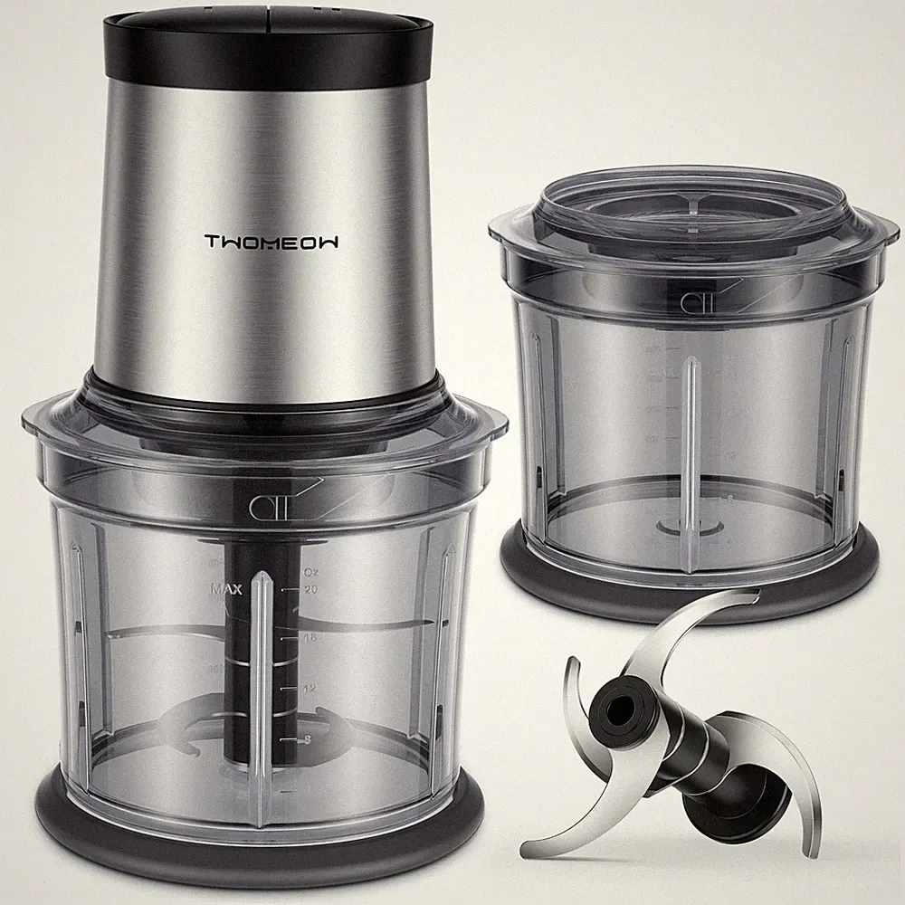 Food Processor 4 Cup, Electric Food Chopper, Meat Grinder With 2 Bowls-FGQA