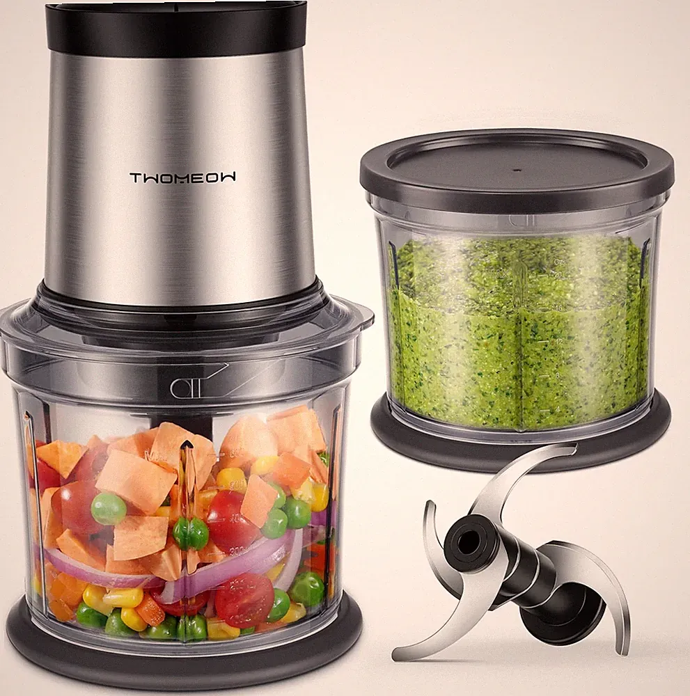 Food Processor 4 Cup, Electric Food Chopper, 【Small but Powerful】Meat Grinder wi