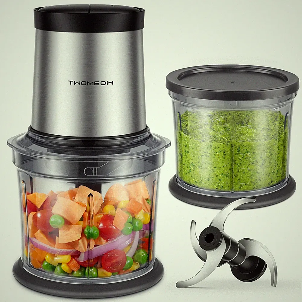 Food Processor 4 Cup, Food Chopper, 【Small but Powerful】Meat Grinder with 2 B...