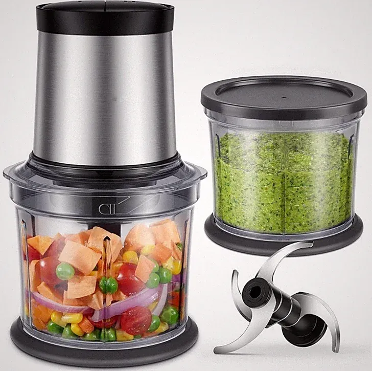 Food Processor 4 Cup with 2 Bowls, 2 Speed & 4 Blades