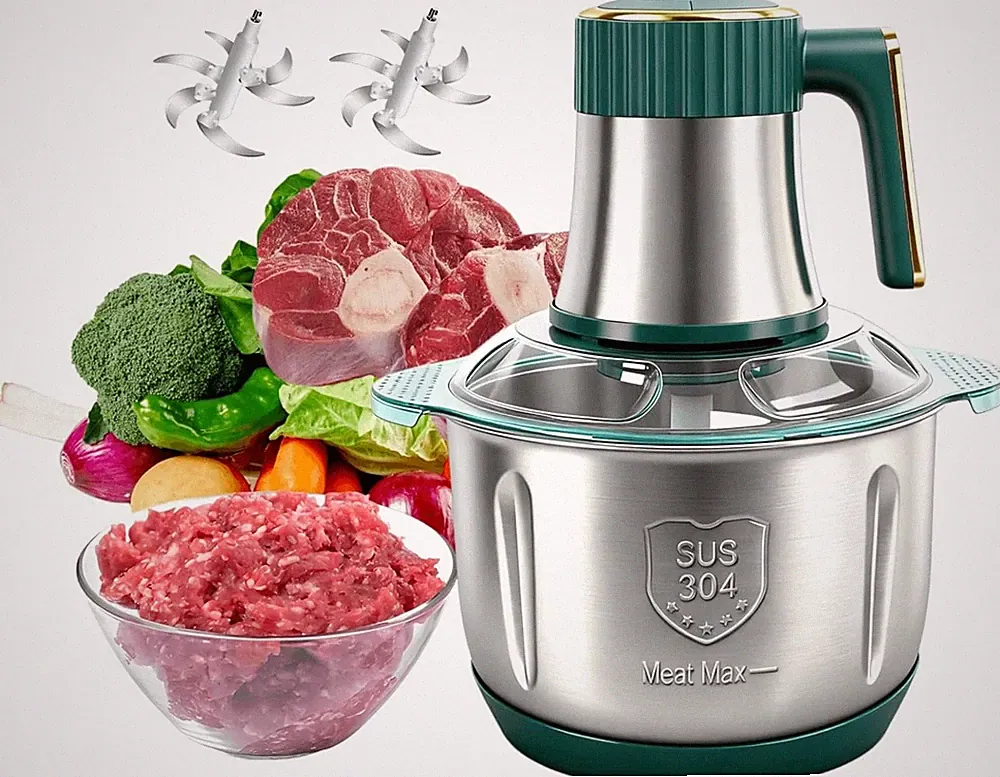 Food Processor 5-Speed Electric Food Chopper Meat Grinder 5L(20Cups W/ Two US