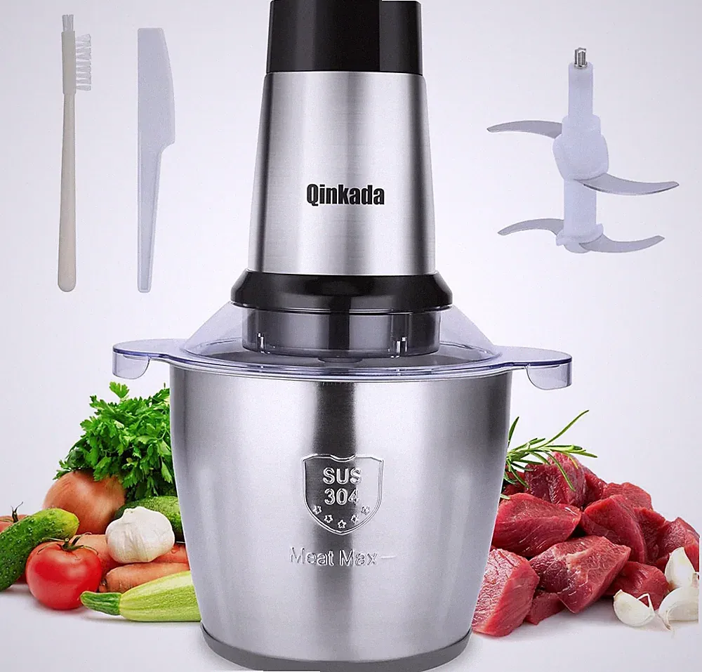 Food Processor, 500 Watt Grinder, 14 Cup Stainless Steel Bowl, 4 Double Blades