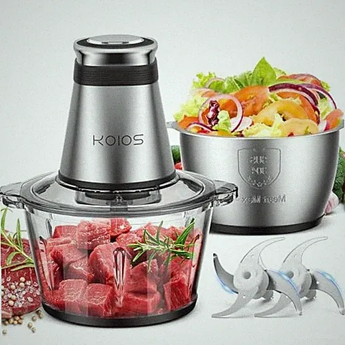 Food Processor, 500W Electric Food Chopper with 2 Bowls (8 Cup+8 Cup) & Black