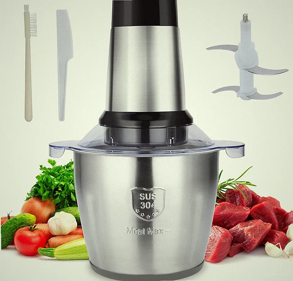 Food Processor, 500W Powerful Meat Grinder, 14Cup Stainless Steel Bowl, 3 Speed