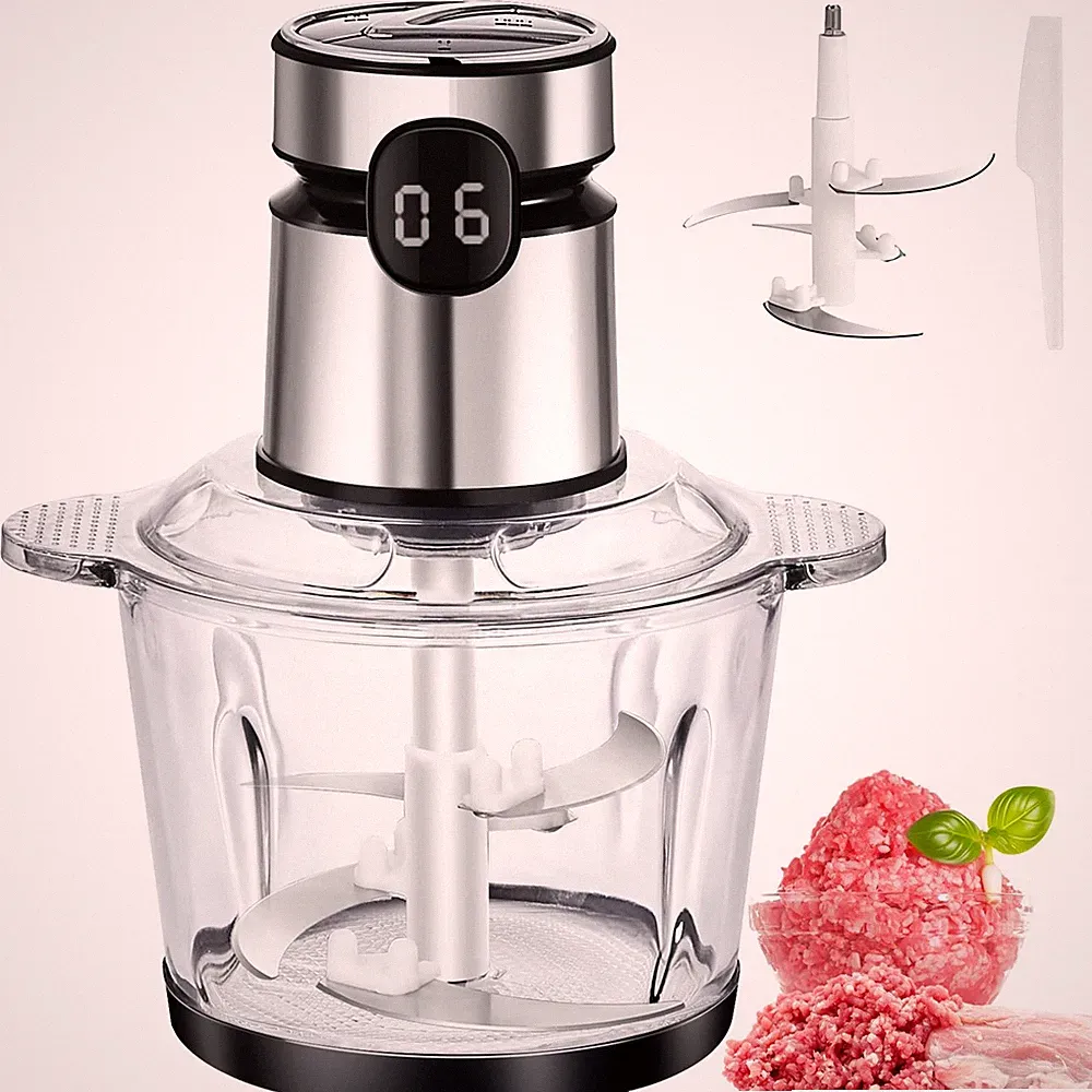 Food Processor, 500W Vegetable Chopper Meat Grinder with 8cups/2L Glass Bowl...