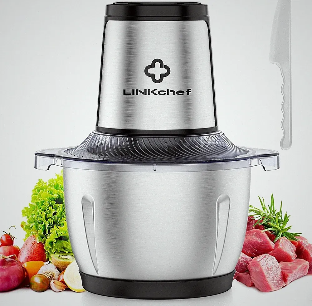 Food Processor 6 Cup Mini Food Chopper 250W Electric Meat Grinder W/ Stainless