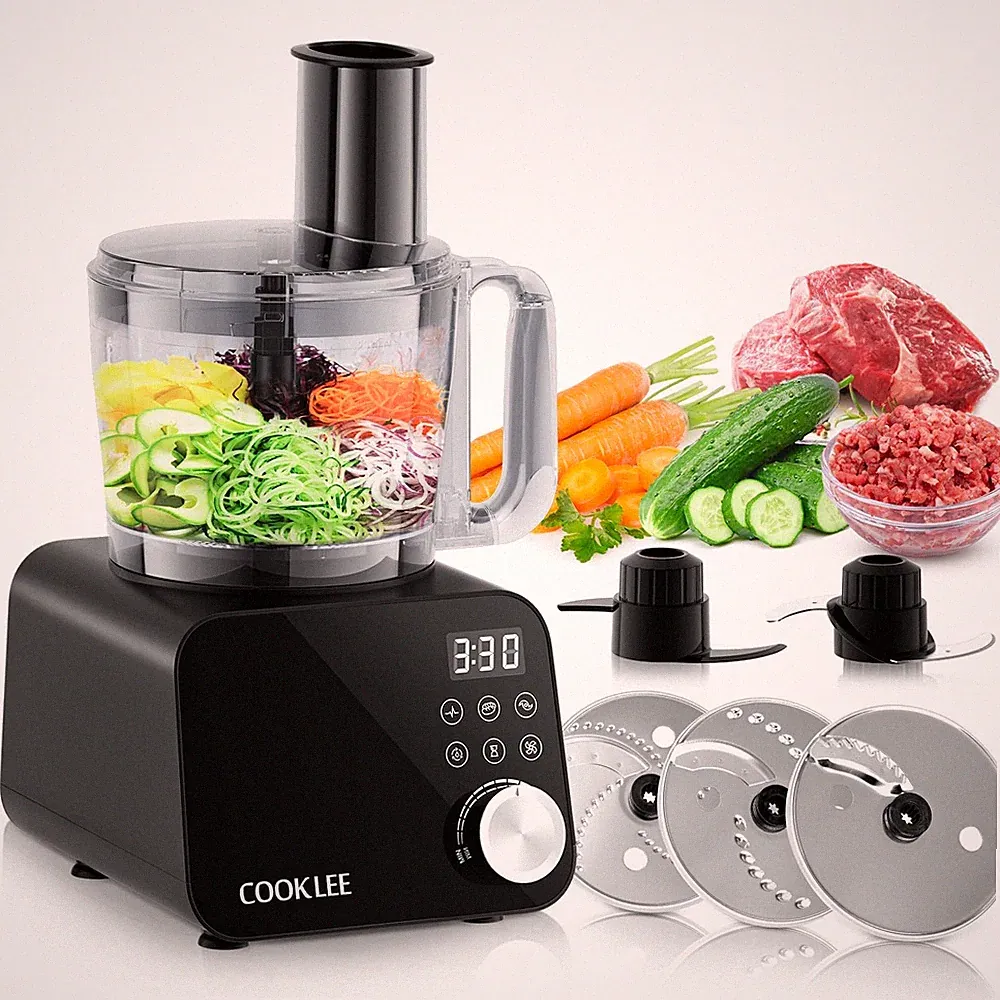Food Processor, 600 Watts, 6 Functions Electric Vegetable Chopper for Choppin...