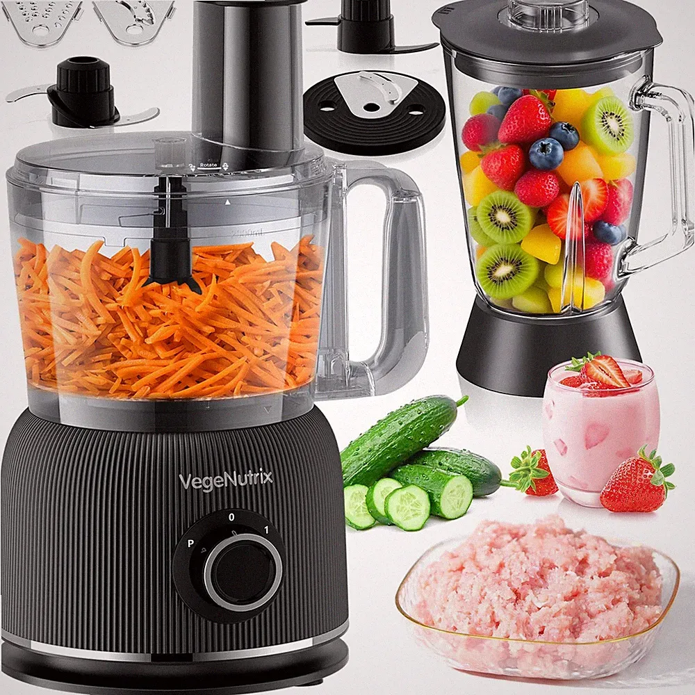 Food Processor and Blender Combo, 88 oz Food Chopper