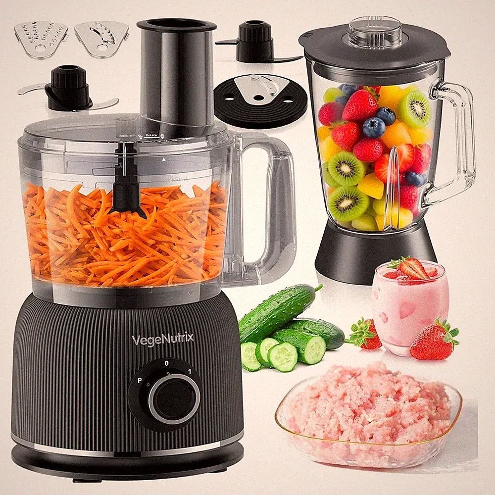 Food Processor and Blender Combo 88 oz Food Chopper 70 oz 700W Glass Jar Blender