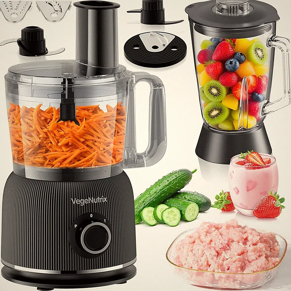 Food Processor and Blender Combo, 88 oz Food Chopper