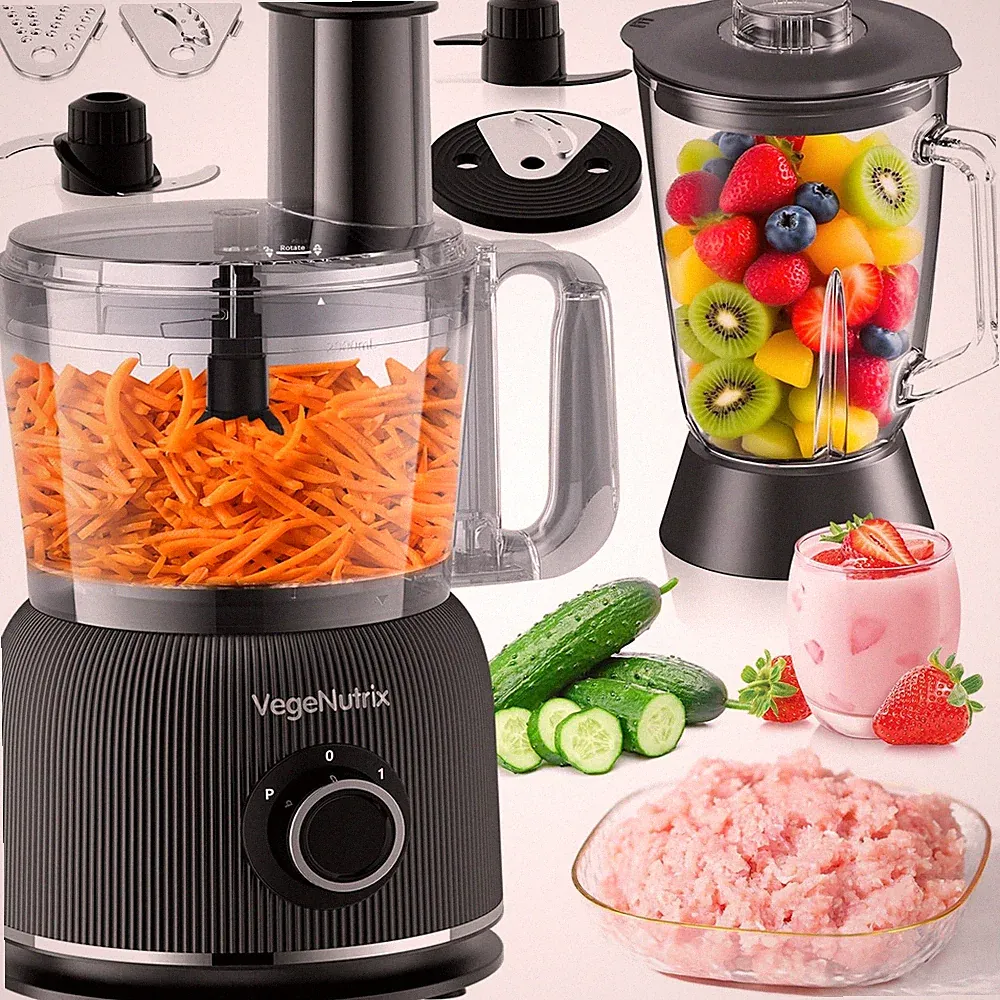 Food Processor and Blender Combo, 88 oz Food Chopper for Meat, Vegetable and...