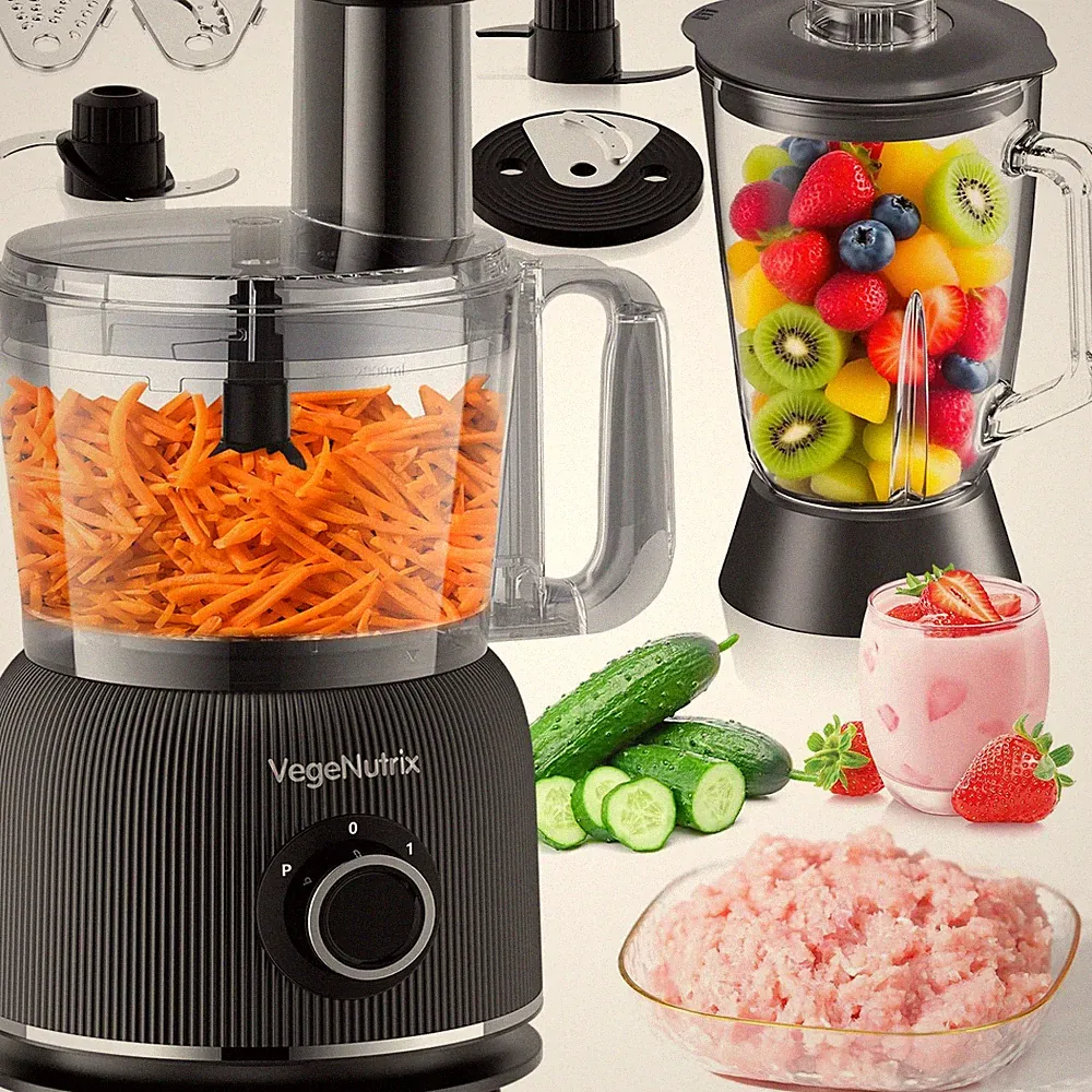 Food Processor and Blender Combo, 88 oz Food Chopper for Meat, Vegetable and...