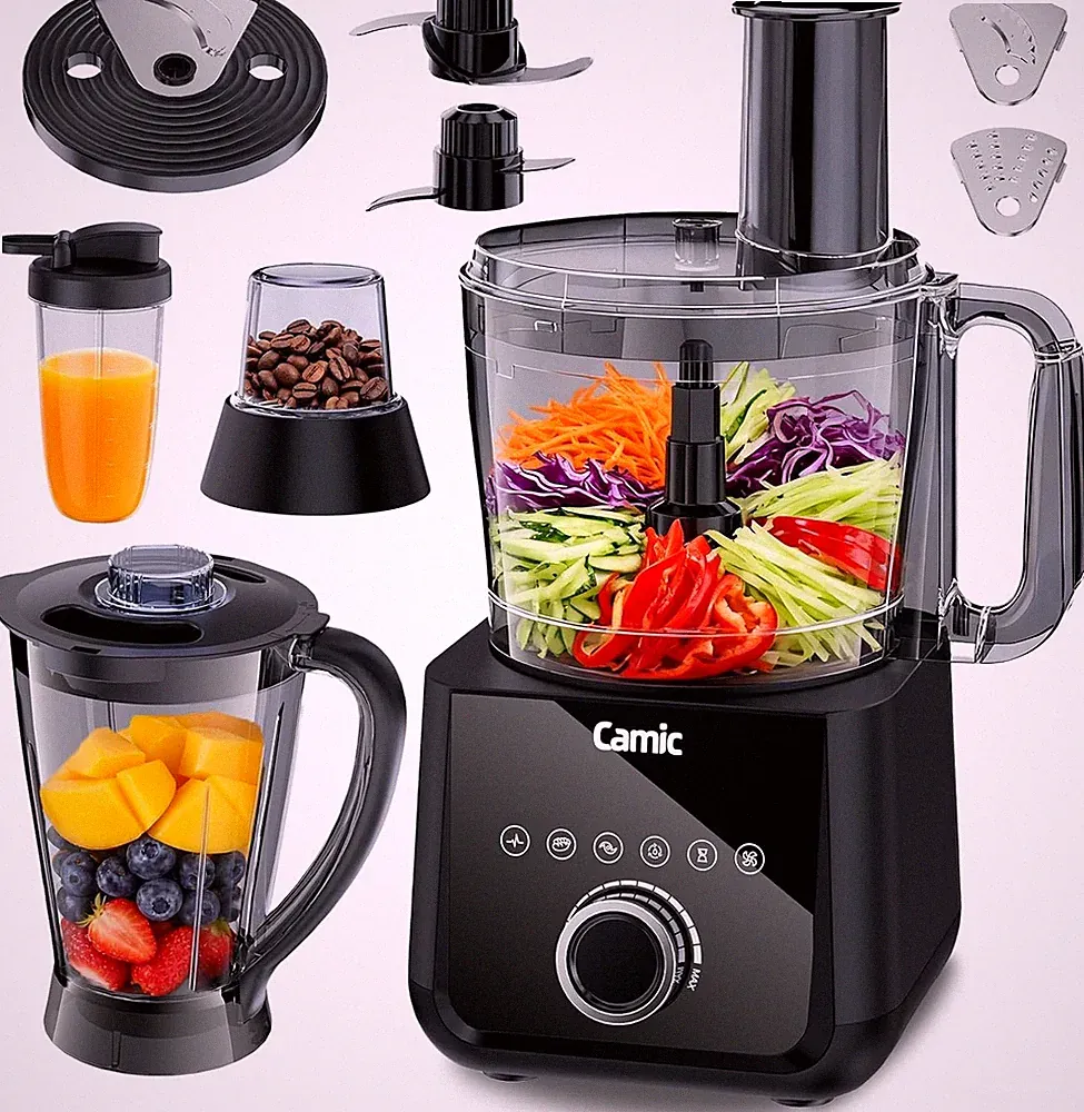 Food Processor and Blender for Home Use, 600W, Blending, Grinding, Shredding,...