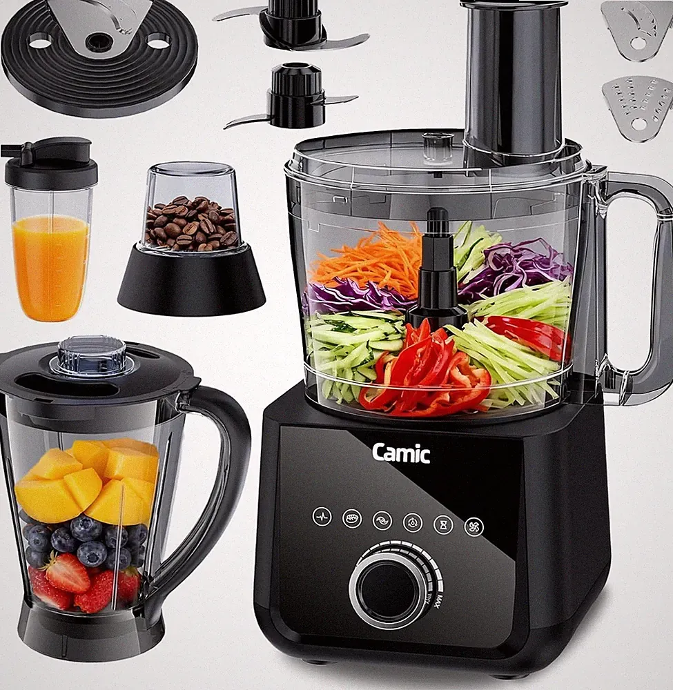 Food Processor and Blender for Home Use, 600W, Blending, Grinding, Shredding, Sl