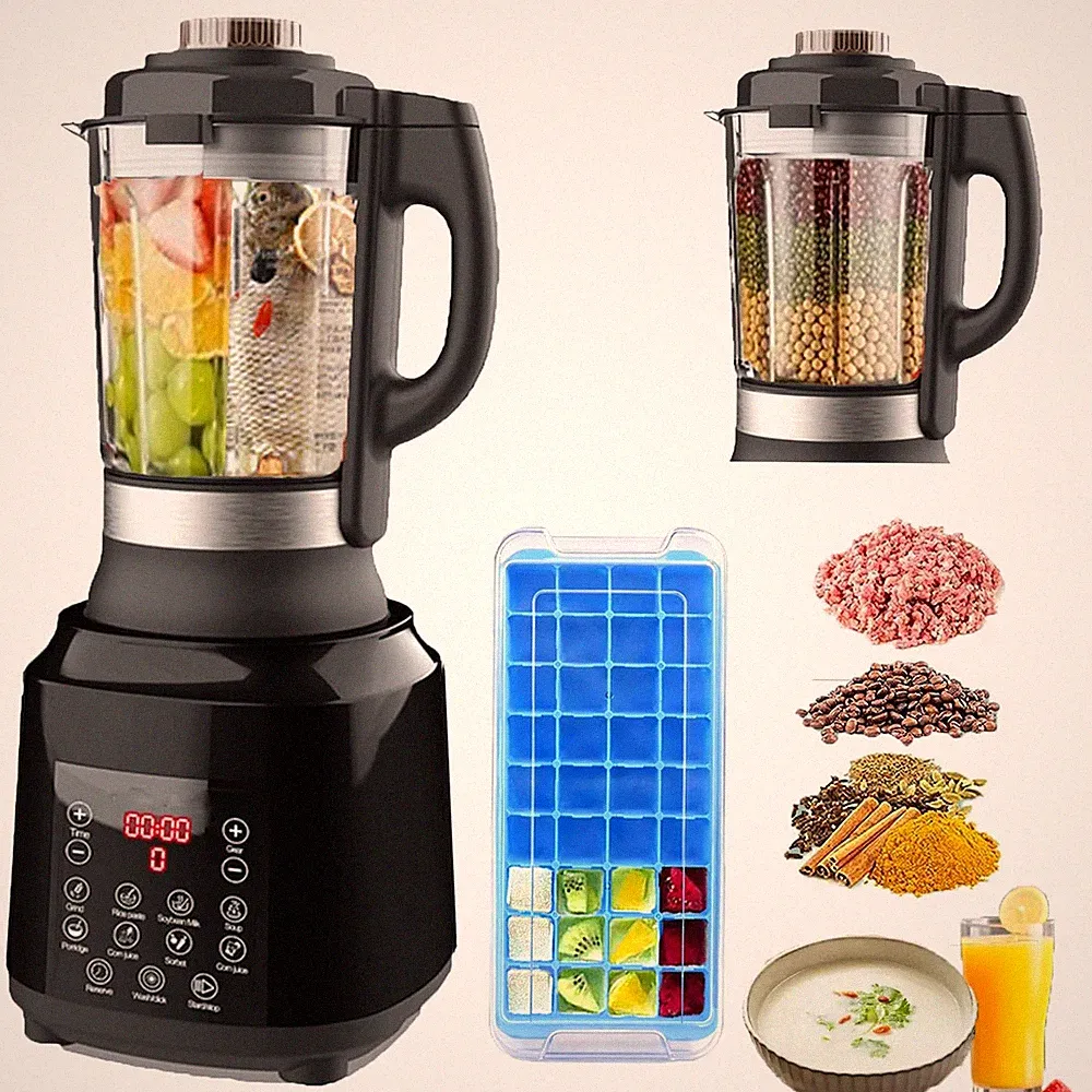 Food Processor Blender Combo, 60oz 1200W All-in-One Kitchen Machine