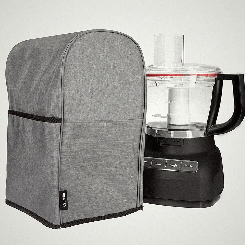 Food Processor Cover with Storage Pockets for Large 11-14 Cup Processors, Fit...