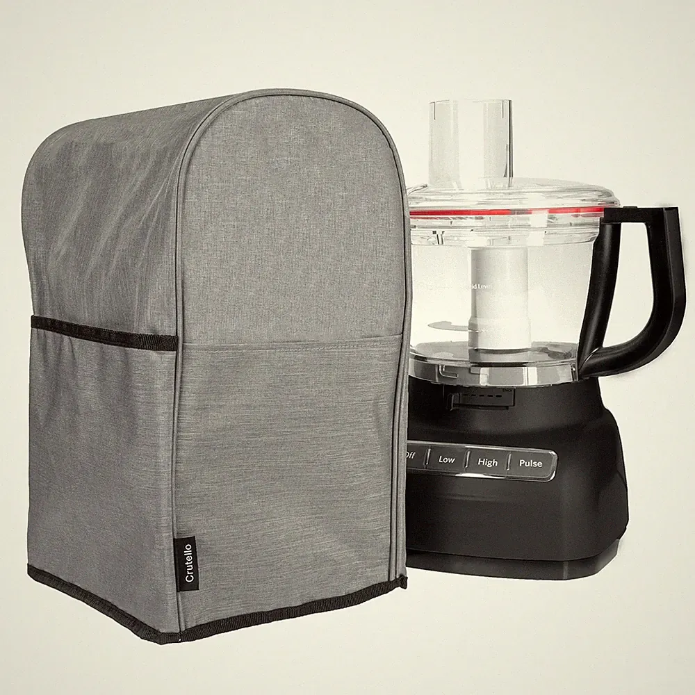 Food Processor Cover with Storage Pockets for Large 11-14 Cup Processors, Fit...