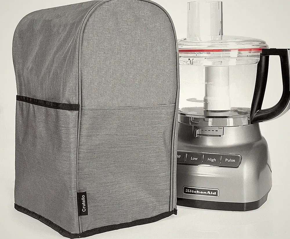Food Processor Cover with Storage Pockets for Medium 7-10 Cup Size, Fits Vari...