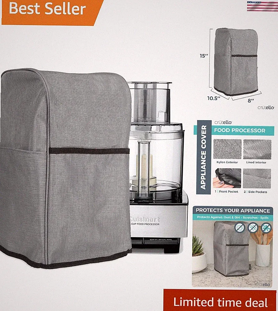 Food Processor Cover with Storage Pockets, Large Custom, 11-14 Cup
