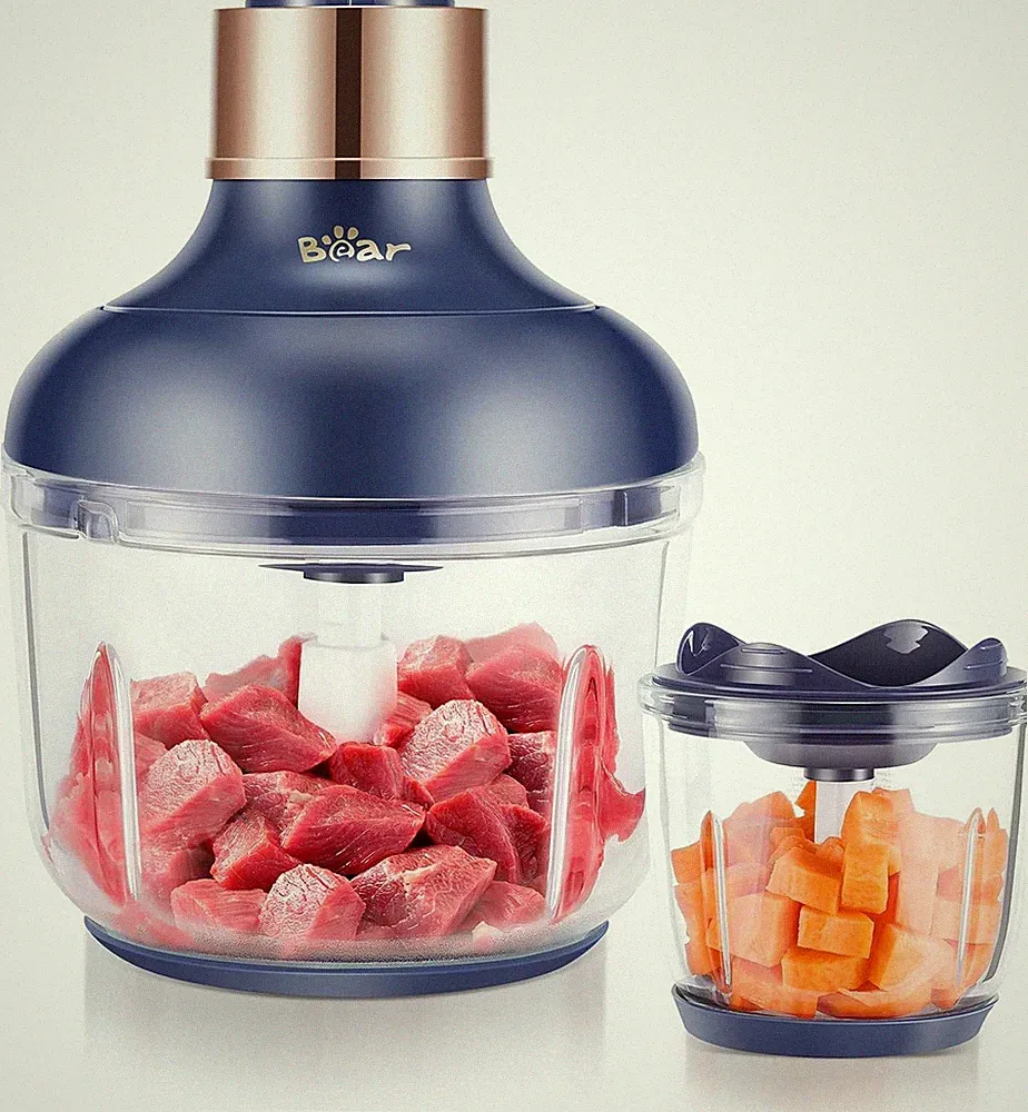 Food Processor Electric Food Chopper W/ 2 Glass Bowls 8 Cup 2.5 Cup 400W